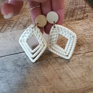 Woven wicker earrings!